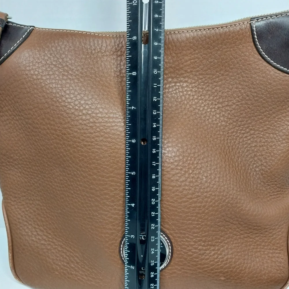 Dooney & Bourke All Weather Leather 2 Shoulder Brown Pebble Tote Bag - Picture 12 of 16